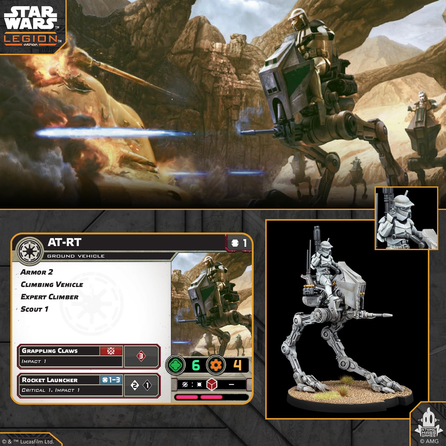 Amazon.co.jp: スター・ウォーズ:レギオン・リパブリック AT-RT | 卓上